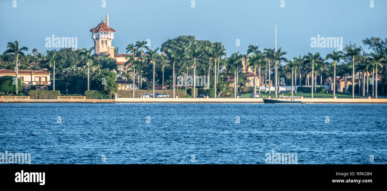 Mar-a-Lago estate in Palm Beach, Florida, home of President Donald Trump. (USA) Stock Photo