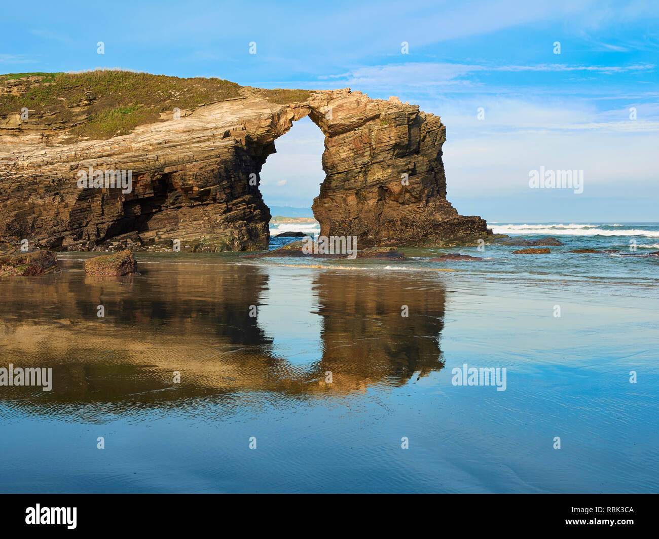 Beach of the Cathedrals Natural Monument at Ribadeo,Galicia, Spain Stock Photo