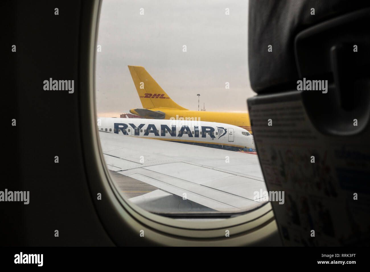 Ryanair in Bergamo airport Stock Photo