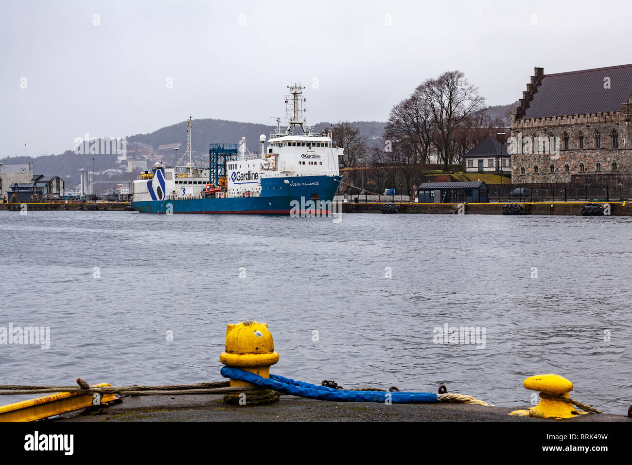 Research / survey vessel Ocean Reliance in the port of Bergen, Norway Stock Photo