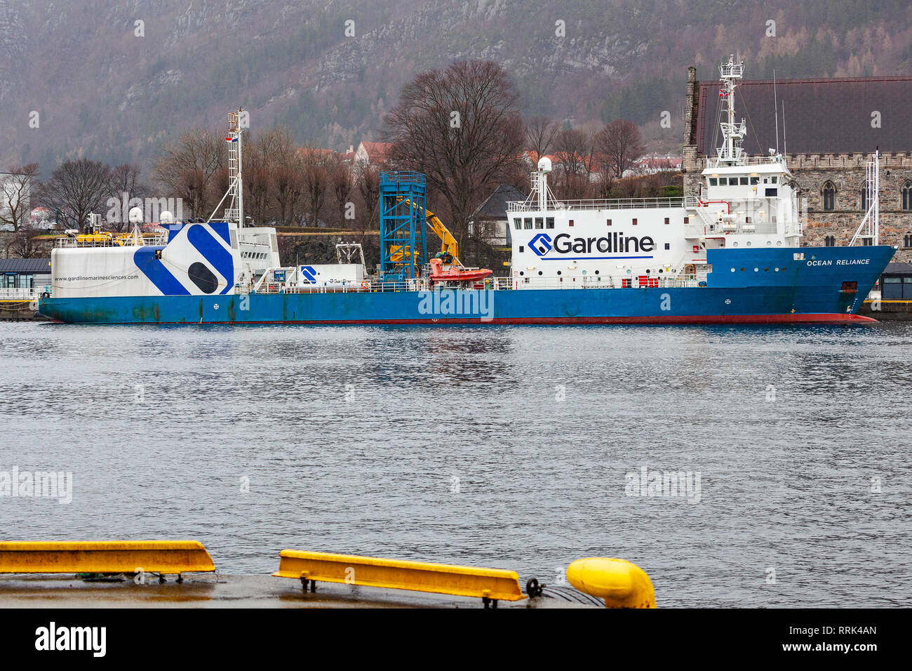 Ocean research / survey vessel Ocean Reliance in the port of Bergen, Norway Stock Photo