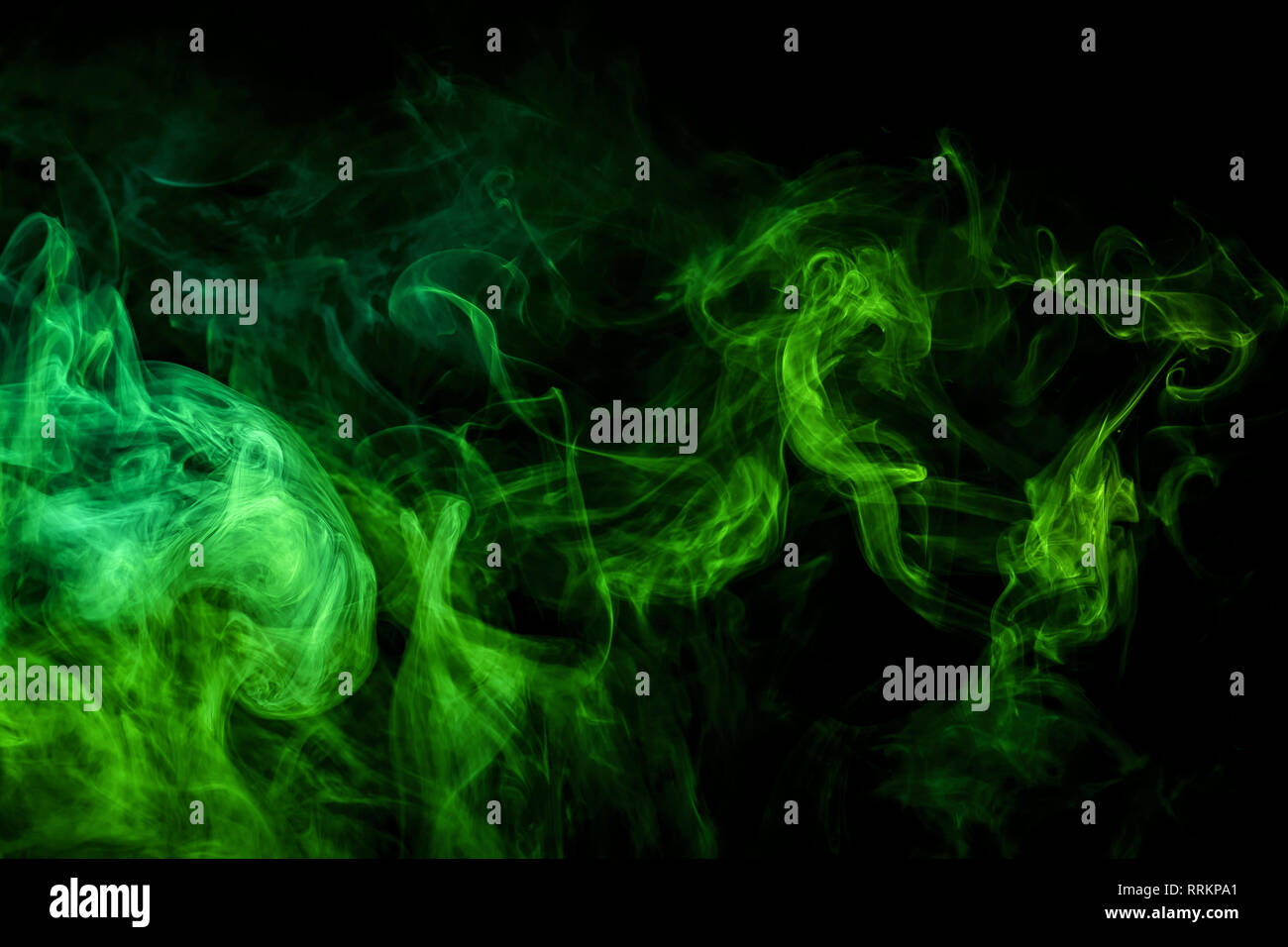 Close up swirling green smoke on black isolated background Stock Photo ...