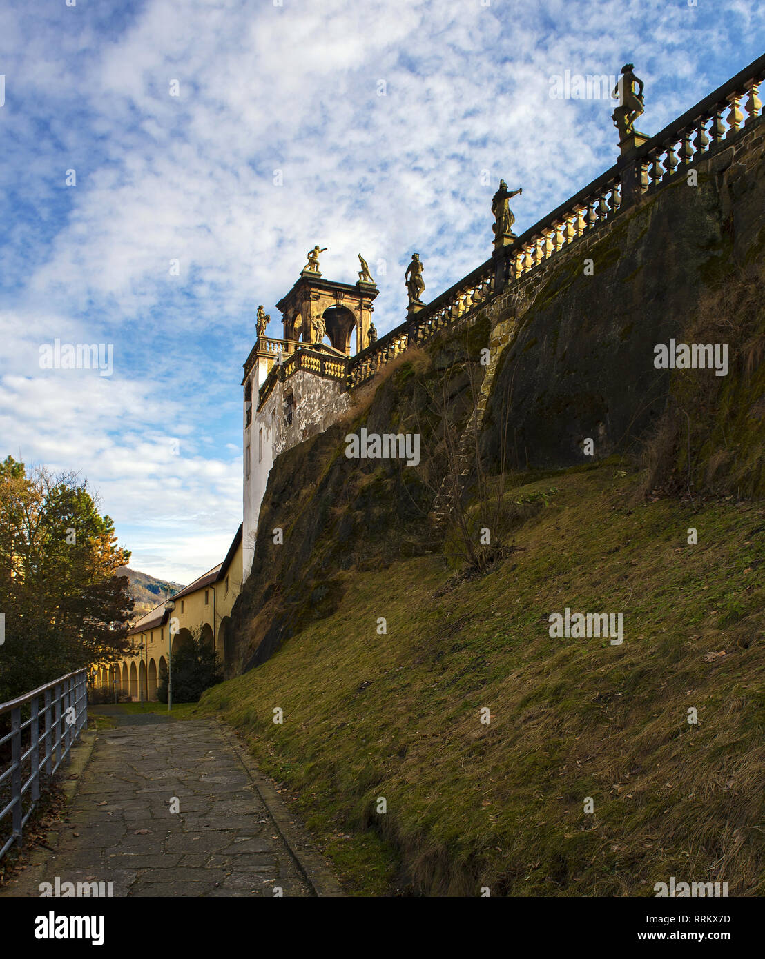 Road to the castle in tne North Bohemian city of Decin Stock Photo Alamy