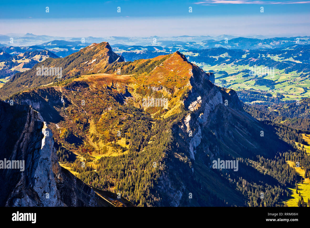 Alps in Switzerland near Pilatus mountain view, Swiss landscape Stock Photo