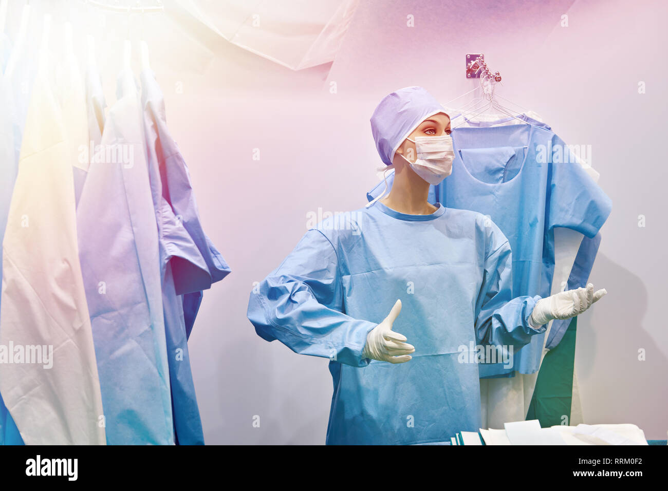 Mannequin in surgical gown in store Stock Photo