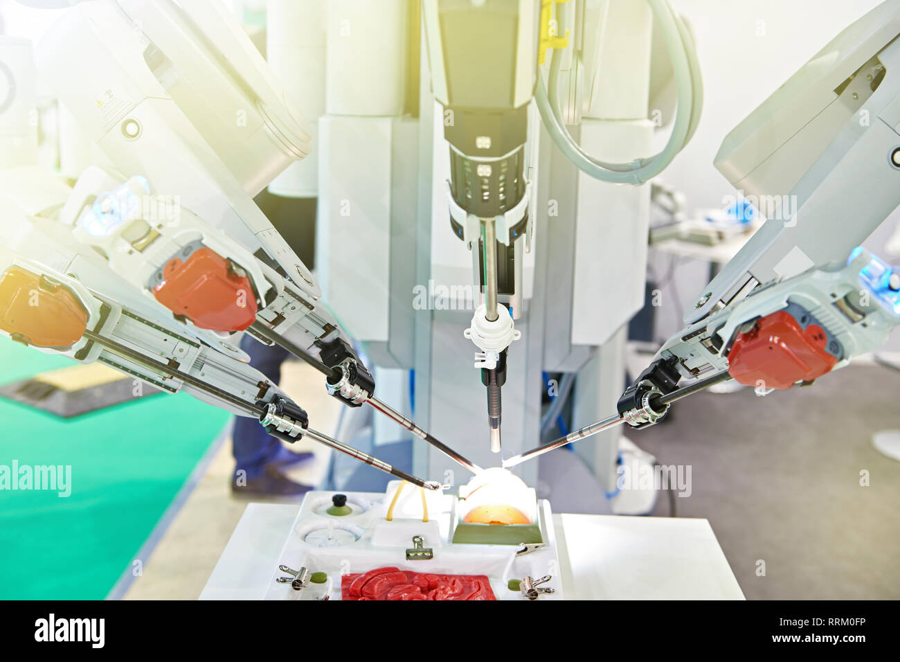 Robotic surgical system on a test medical stand Stock Photo