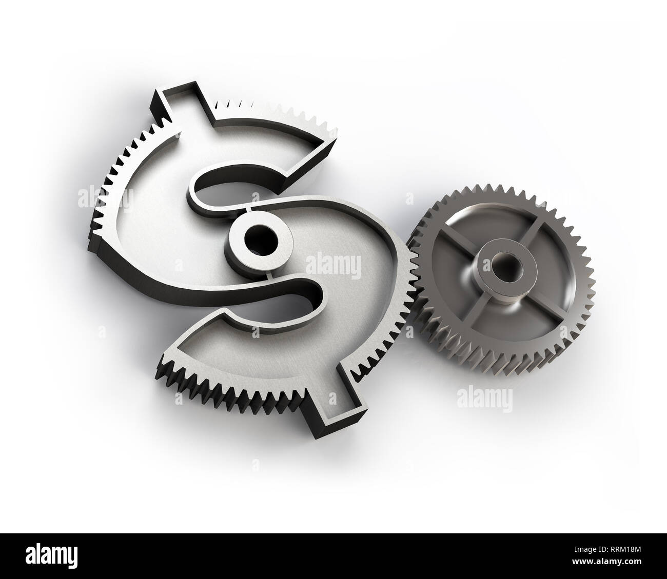 Mechanical gear 3d model on a white background Stock Photo - Alamy