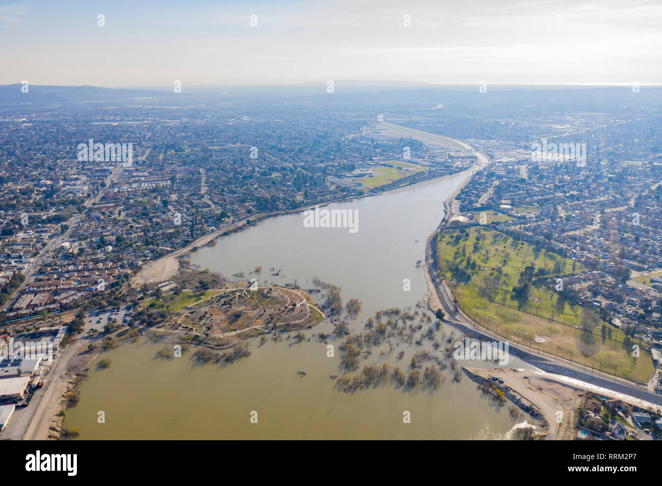 Aerial view of the beautiful Peck road park at Los Angeles County, California Stock Photo Alamy