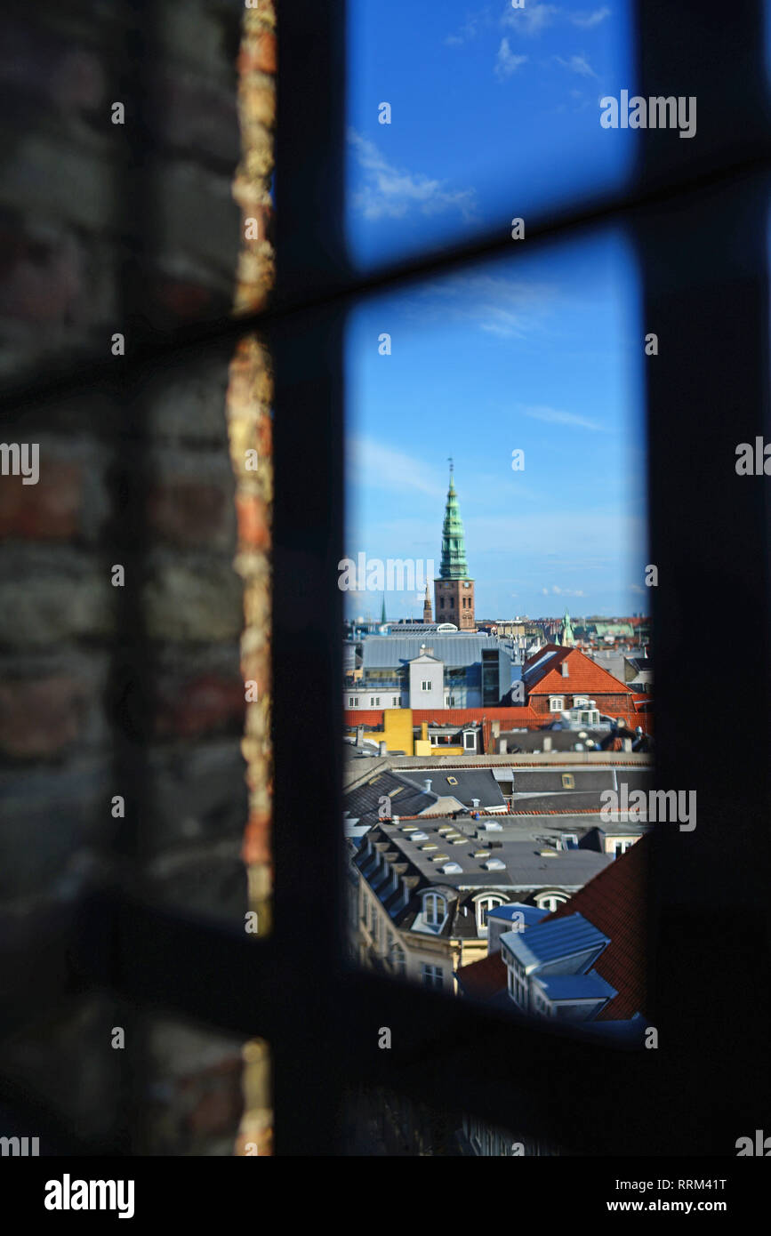View of city skyline from Rundetaarn, or the round tower, 17th century