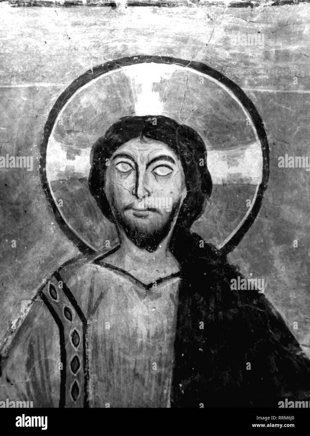 Jesus Christus,probably 4 BC - 30 / 31 AD, Jewish itinerant preacher and founder of a religion, portrait, portrait, painting, early 13th century, St. Catherine castle chapel, Hocheppan Castle, Artist's Copyright has not to be cleared Stock Photo
