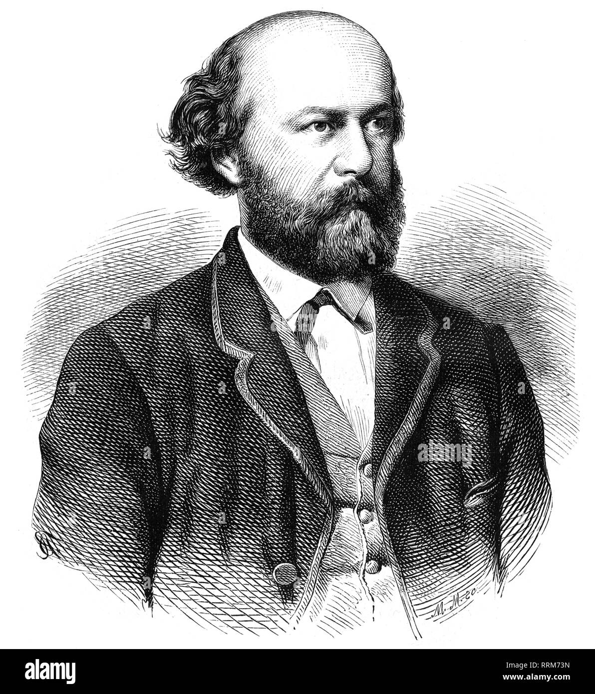 Lange, Frederic Albert, 28.9. 1828 - 21.11.1875, German philosopher and economist, half-length, wood engraving, 'Die Neue Welt', number 26, 1876, Artist's Copyright has not to be cleared Stock Photo