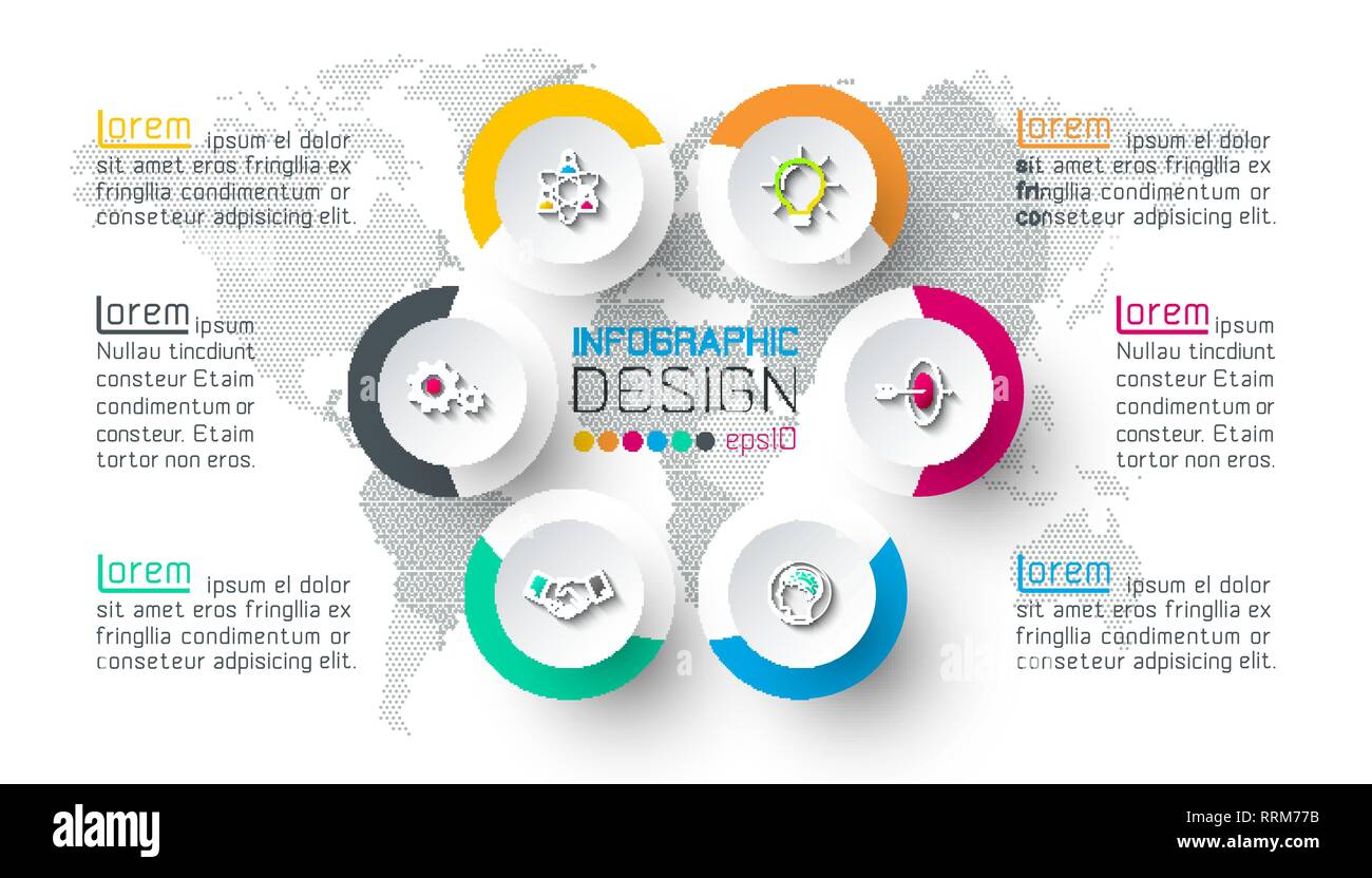 Six circles with business icon infographics Stock Vector Image & Art ...