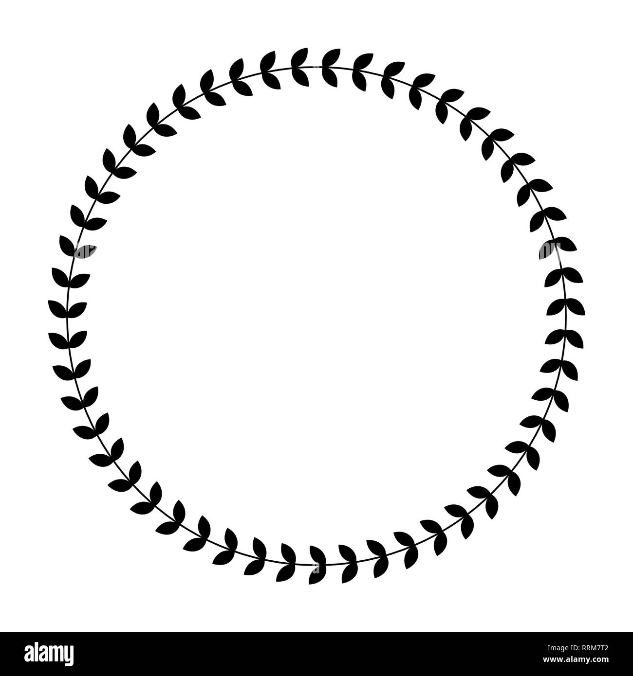 Greek round frame with olive tree leaves. Typical egyptian, assyrian