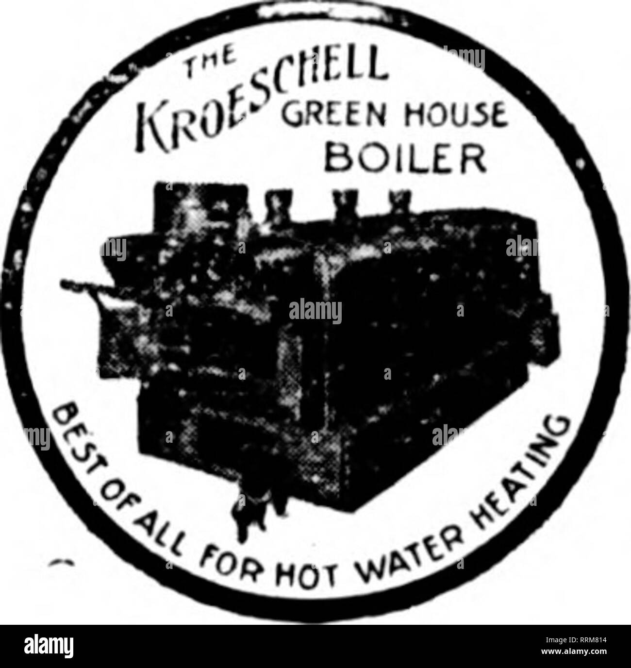 . Florists' review [microform]. Floriculture. KROESCHELL WATER TUBE STEAM BOILER For steam plants less than lOO horse power. S^f No tubes to clean. No masonry required. If you are in a hurry for a boiler telegraph or telephone at our expense You can positively rely on Kroeschell Boilers to produce an even and steady supply of heat, insuring the most perfect growing conditions at all times. KROESCHELL BOILERS have a larger proportion of direct fire surface than any other boiler, and are known as the quickest hot water heaters and the fastest steamers ever designed—easily installed—burn any kind Stock Photo