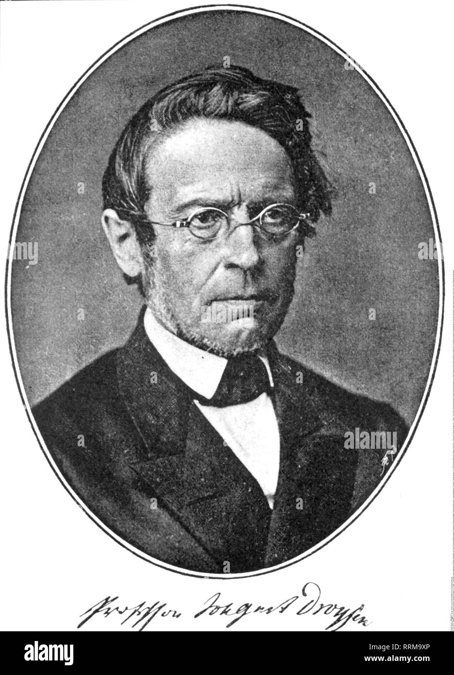 Droysen, Johann Gustav, 6.7. 1808 - 19.6.1885, German historian, portrait, wood engraving circa 1895, Additional-Rights-Clearance-Info-Not-Available Stock Photo