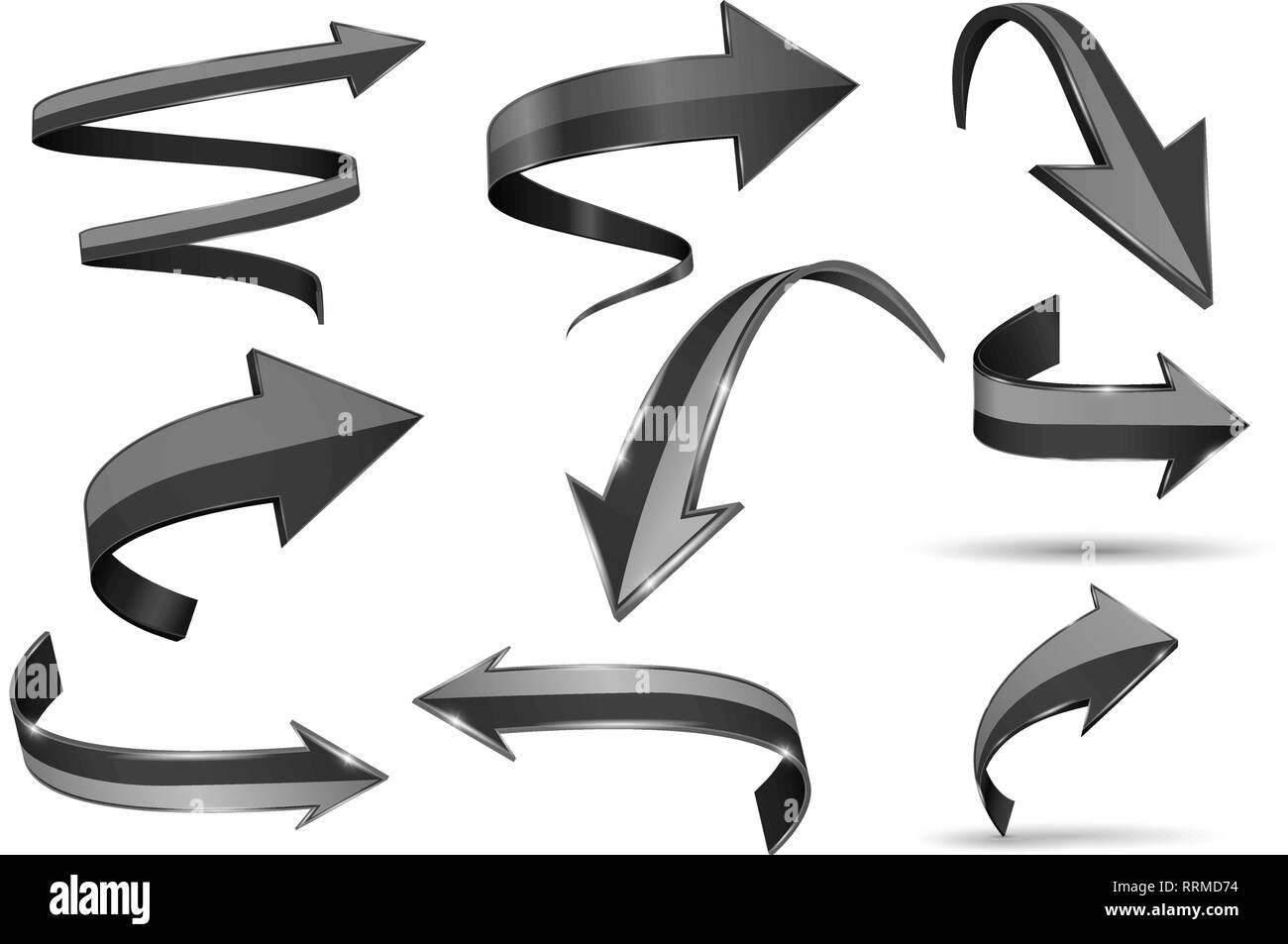 3d curved arrow Black and White Stock Photos & Images - Alamy