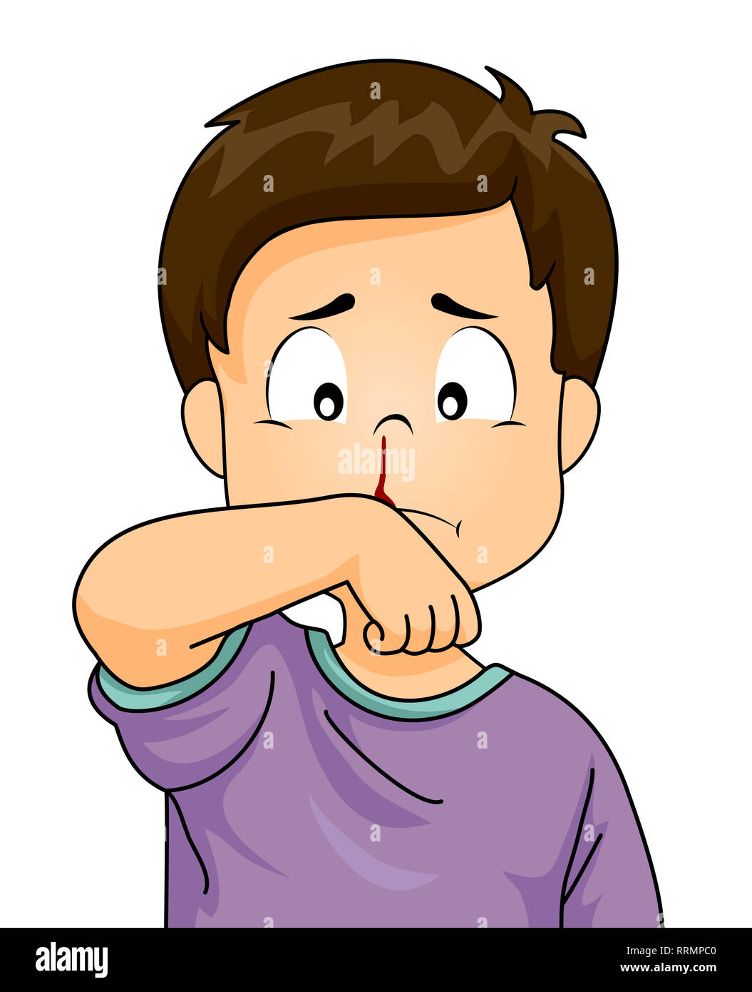 Illustration of a Kid Boy with Nosebleed Cleaning His Face with His Wrist Stock Photo - Alamy Illustration of a Kid Boy with Nosebleed Cleaning His Face with His Wrist Stock Photo - Alamy