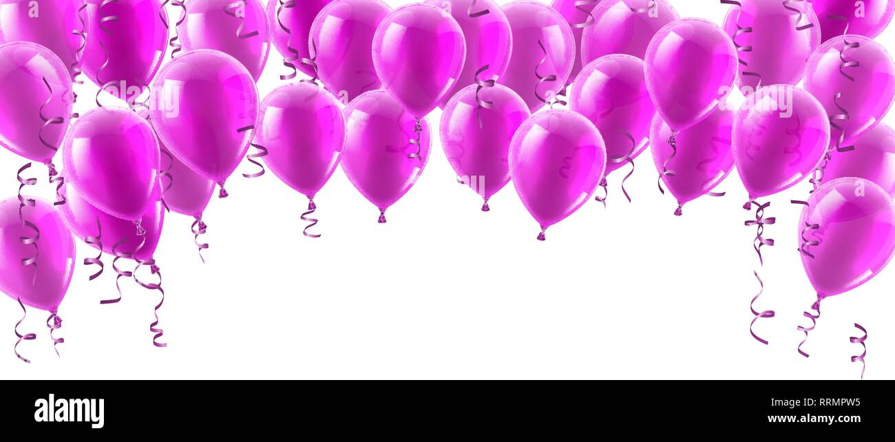 Pink Party Balloons Background Stock Vector