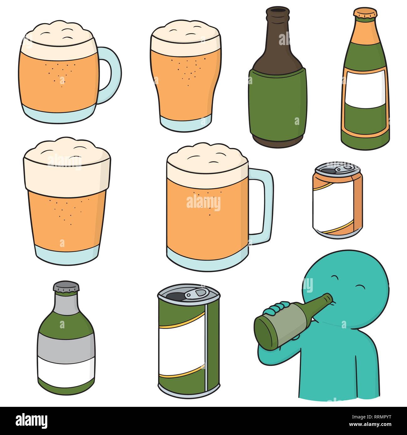 vector set of beers Stock Vector Image & Art - Alamy