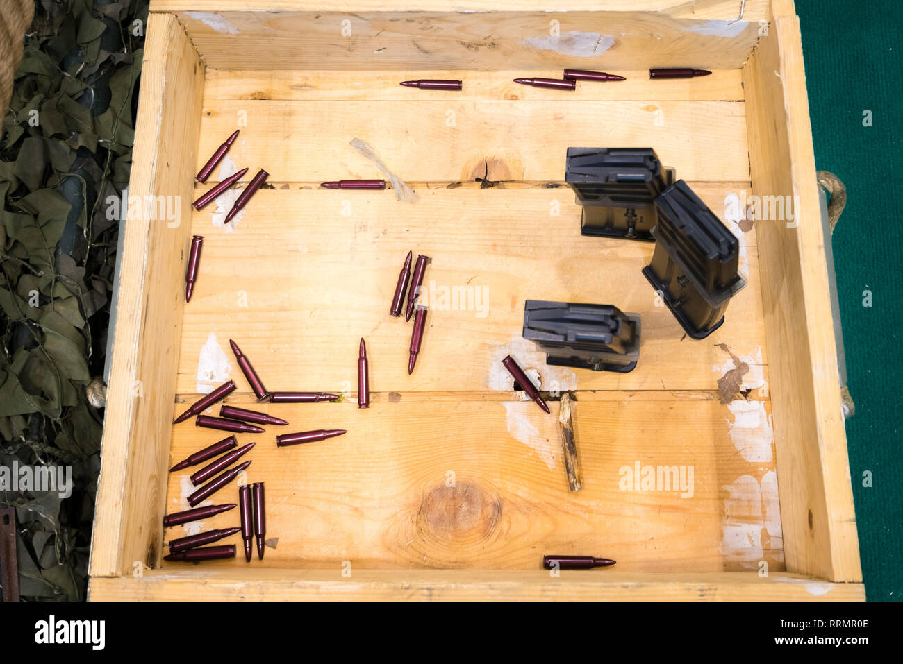 Dry Fire Training on a white background, Fake bullets made from red plastic  are used for shooting practice Stock Photo - Alamy