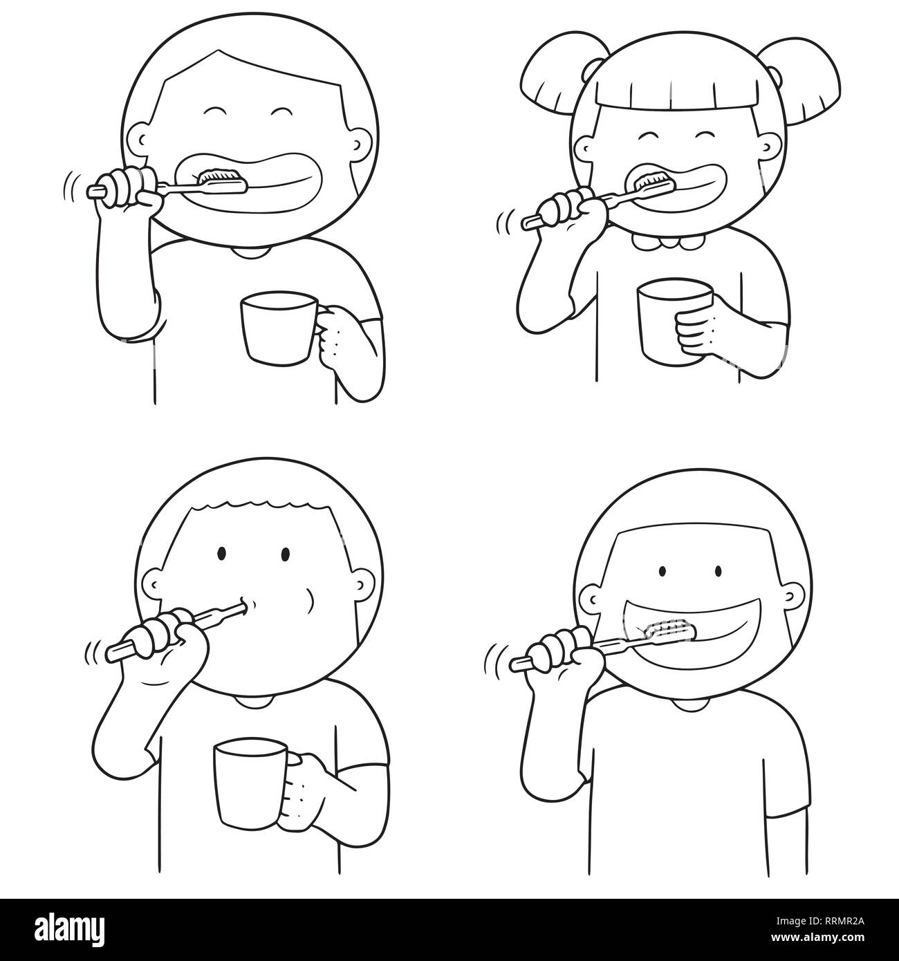 Child Brushing Teeth Clipart