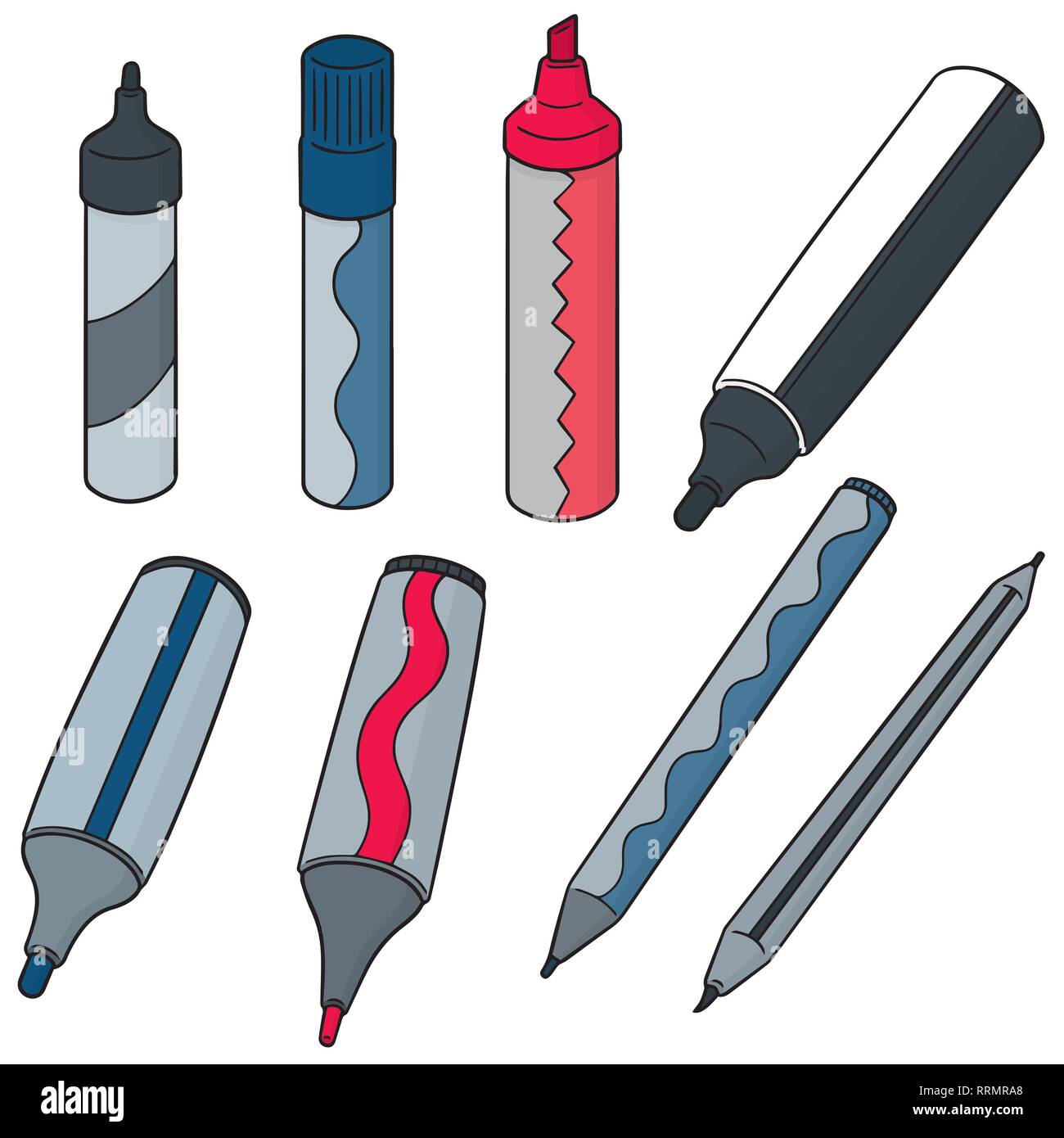 vector set of pens Stock Vector Image & Art - Alamy