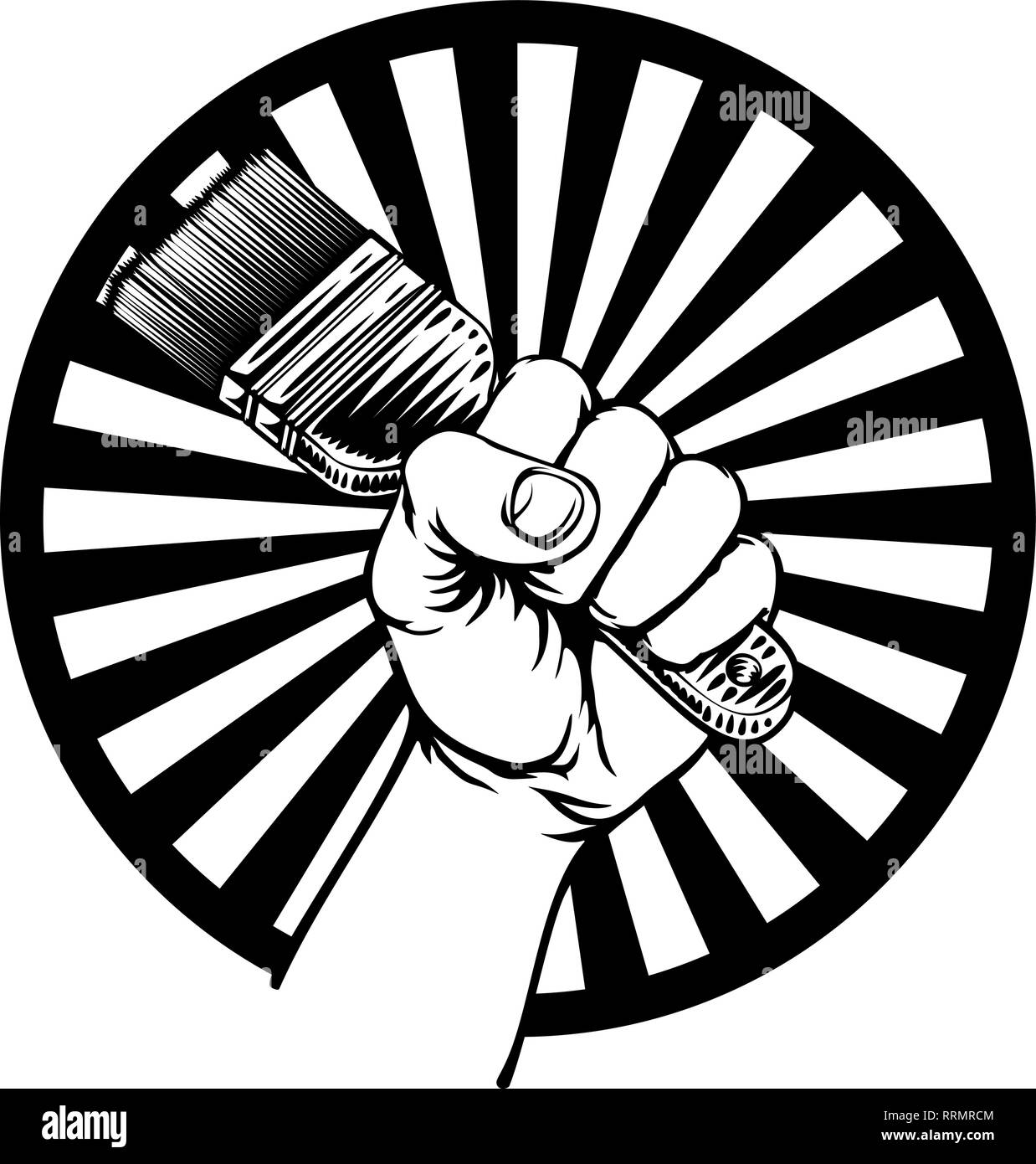 Hand holding paintbrush drawing easy lomitrail