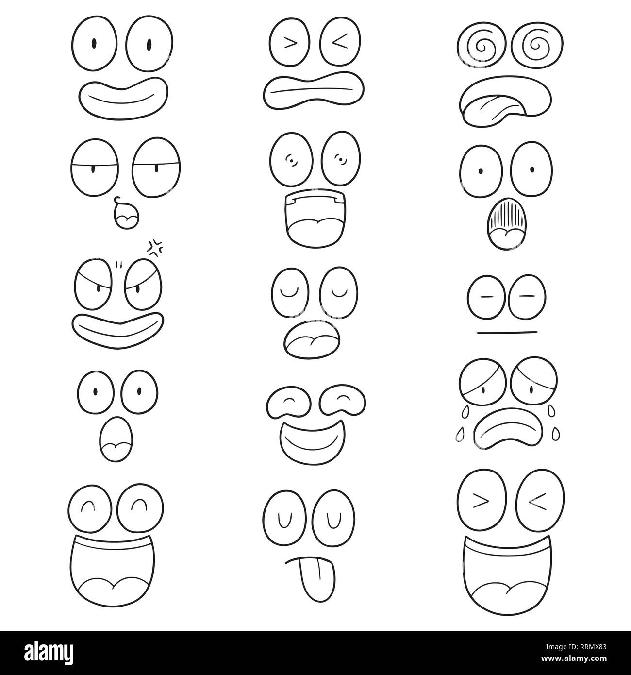 vector set of cartoon face Stock Vector Image & Art - Alamy