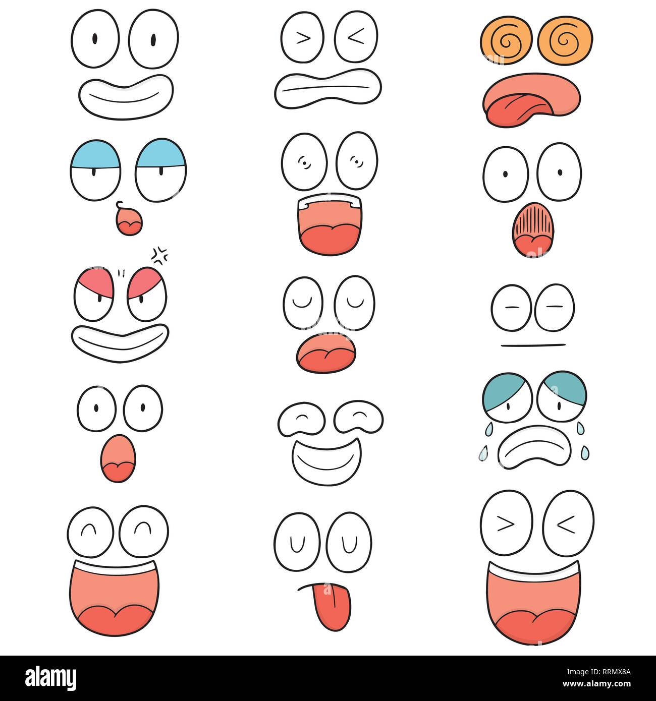 vector set of cartoon face Stock Vector Image & Art - Alamy