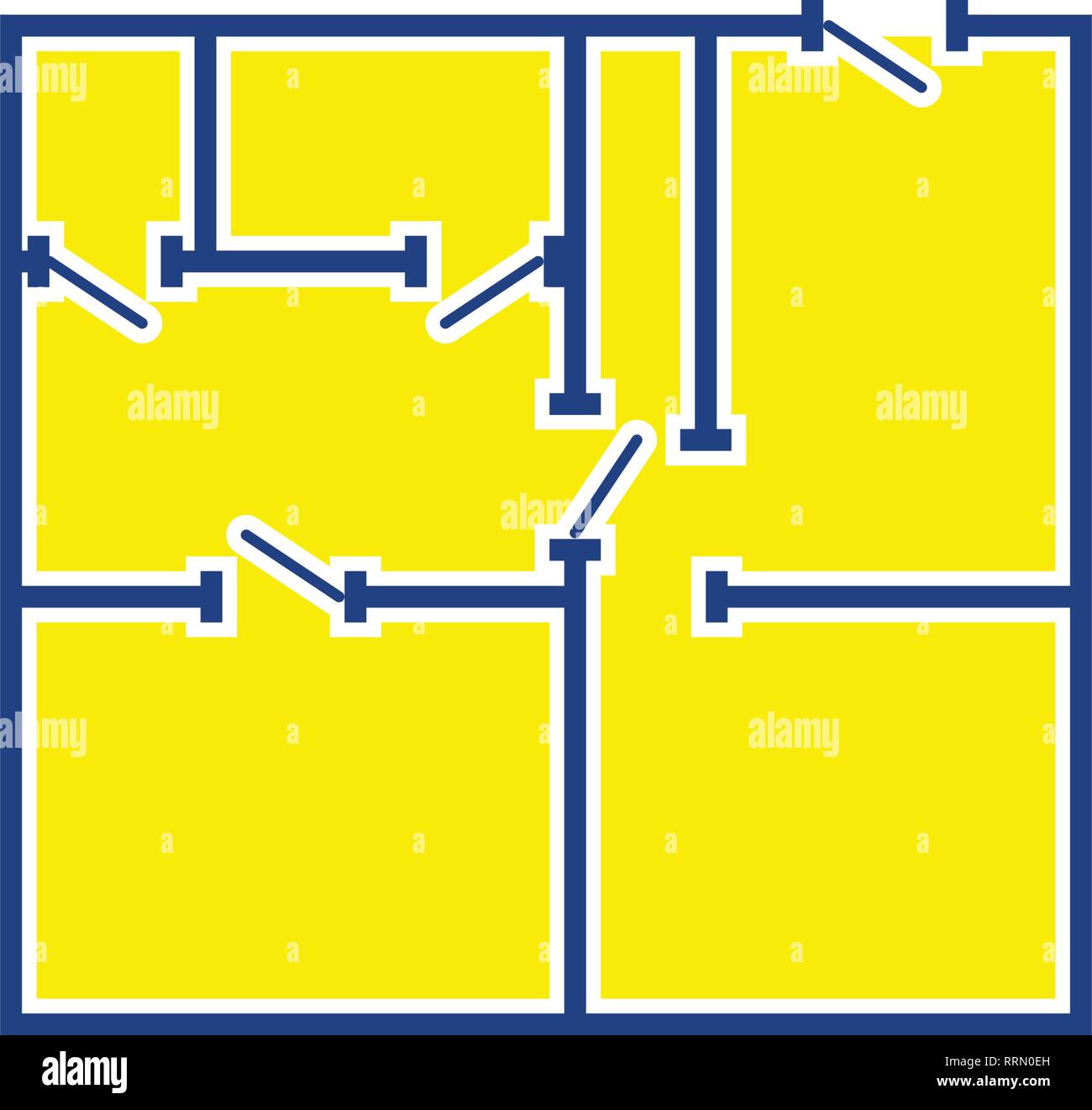 Icon of apartment plan. Thin line design. Vector illustration Stock ...