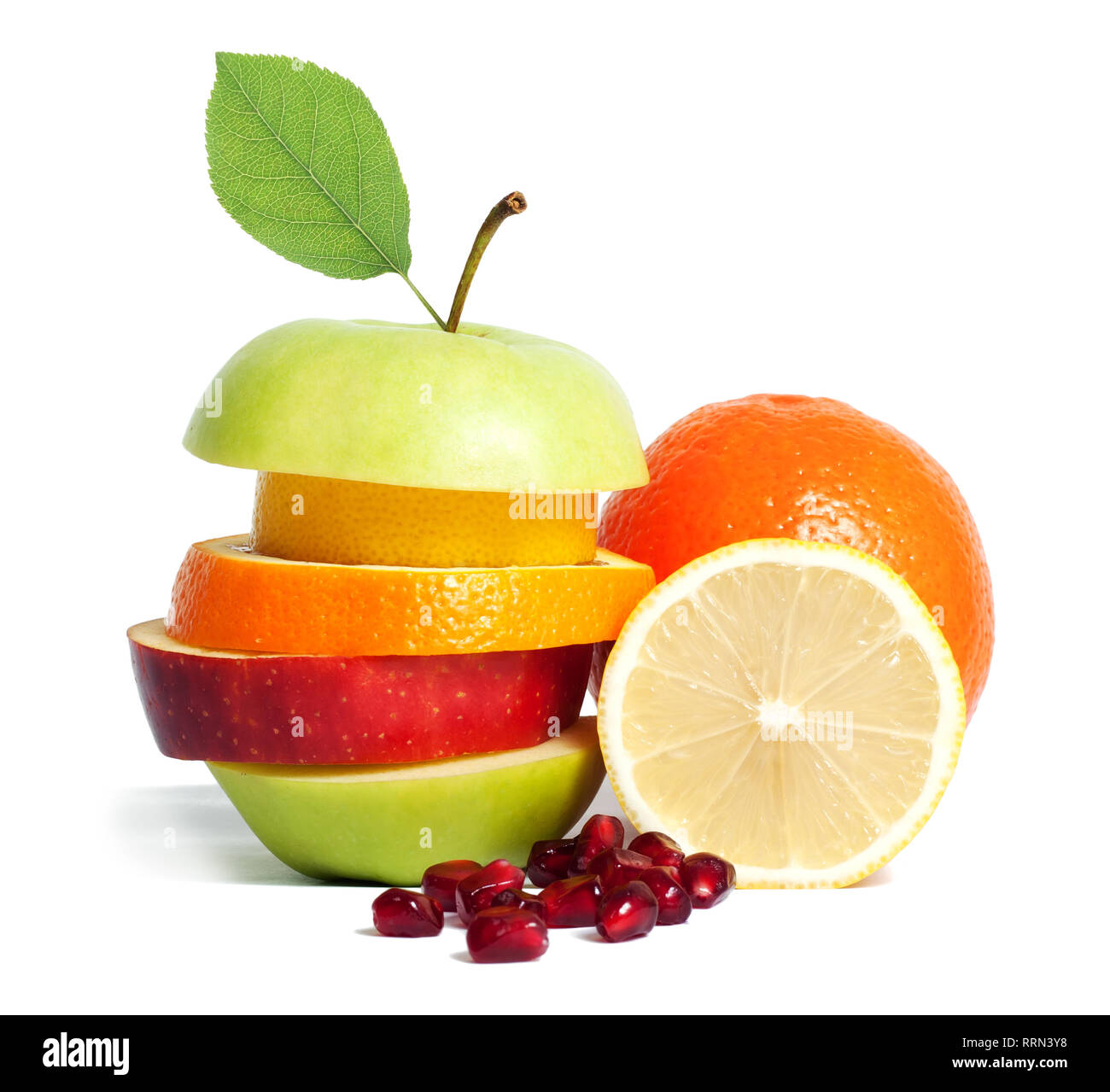 Fresh mixed fruit diet isolated Stock Photo Alamy