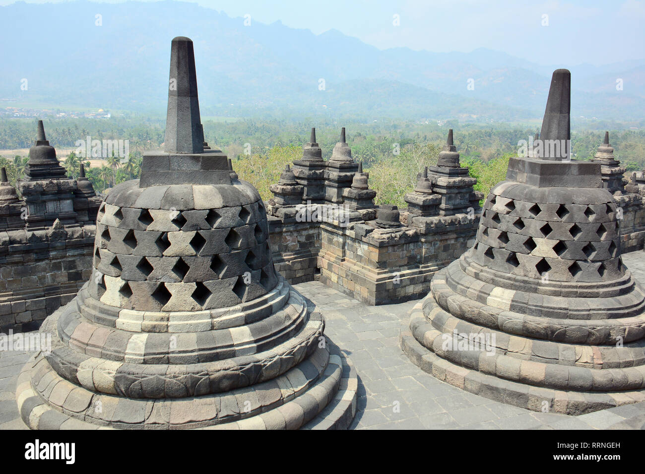 Mahayana Buddhist Temple (9th century), Borobudur, Central Java ...