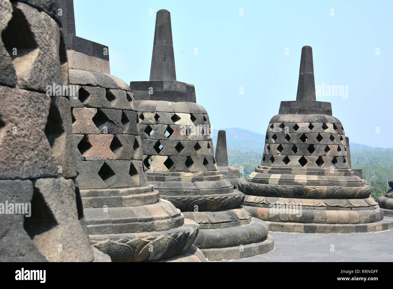 Mahayana Buddhist Temple (9th century), Borobudur, Central Java ...