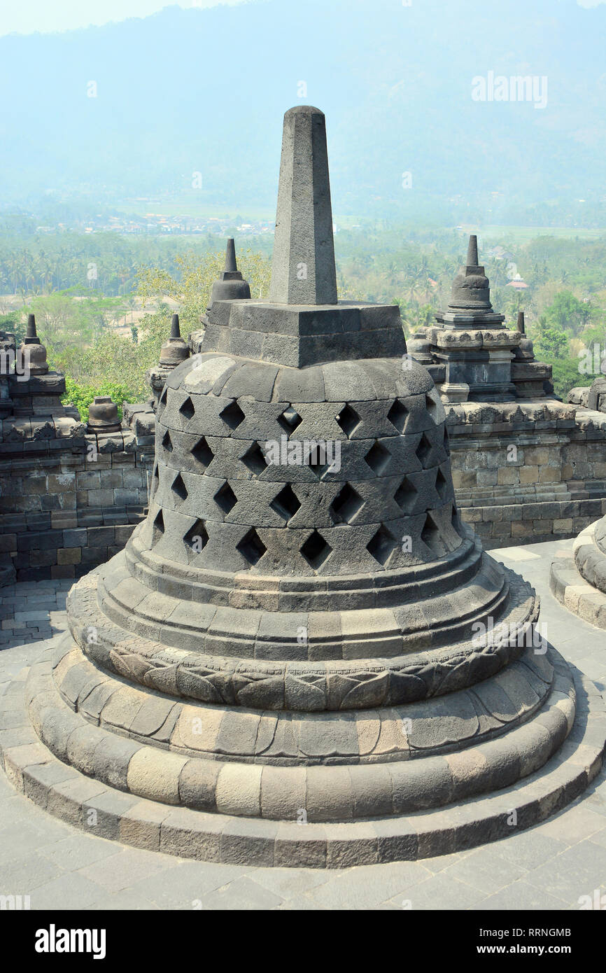 Mahayana Buddhist Temple (9th century), Borobudur, Central Java ...