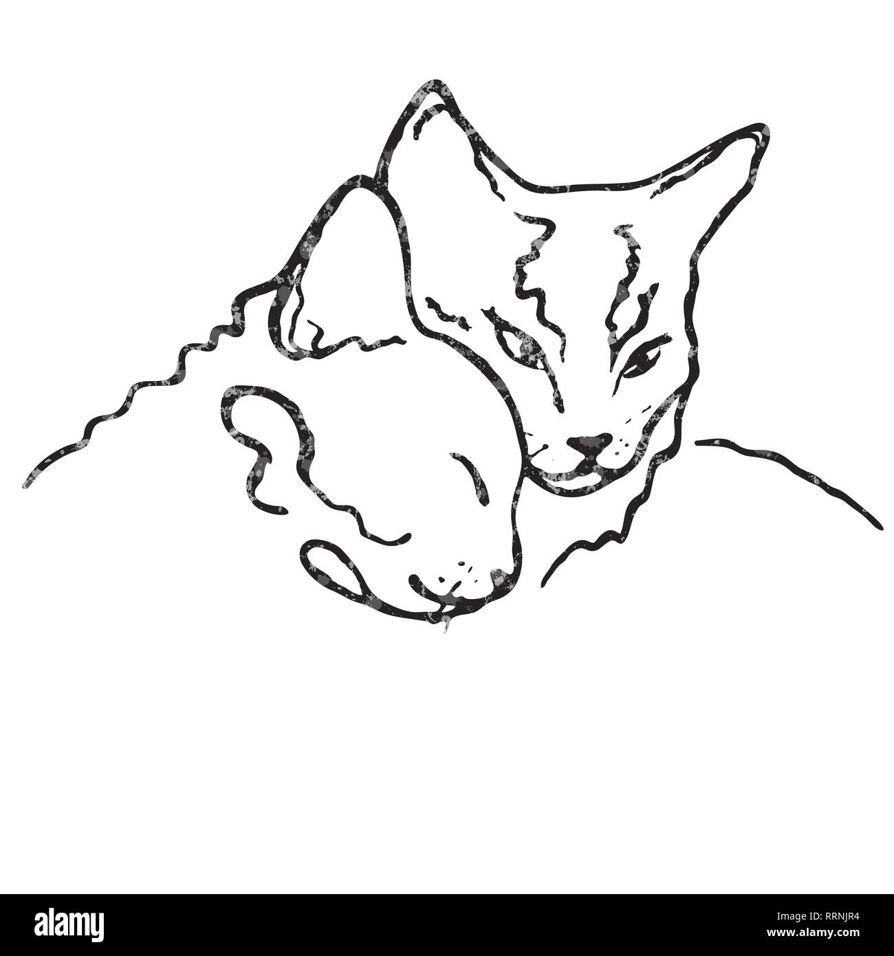 Two Cats in Love Hug Doodle Icon. Cute Pets Vector Art Stock Vector -  Illustration of friends, artwork: 241281449