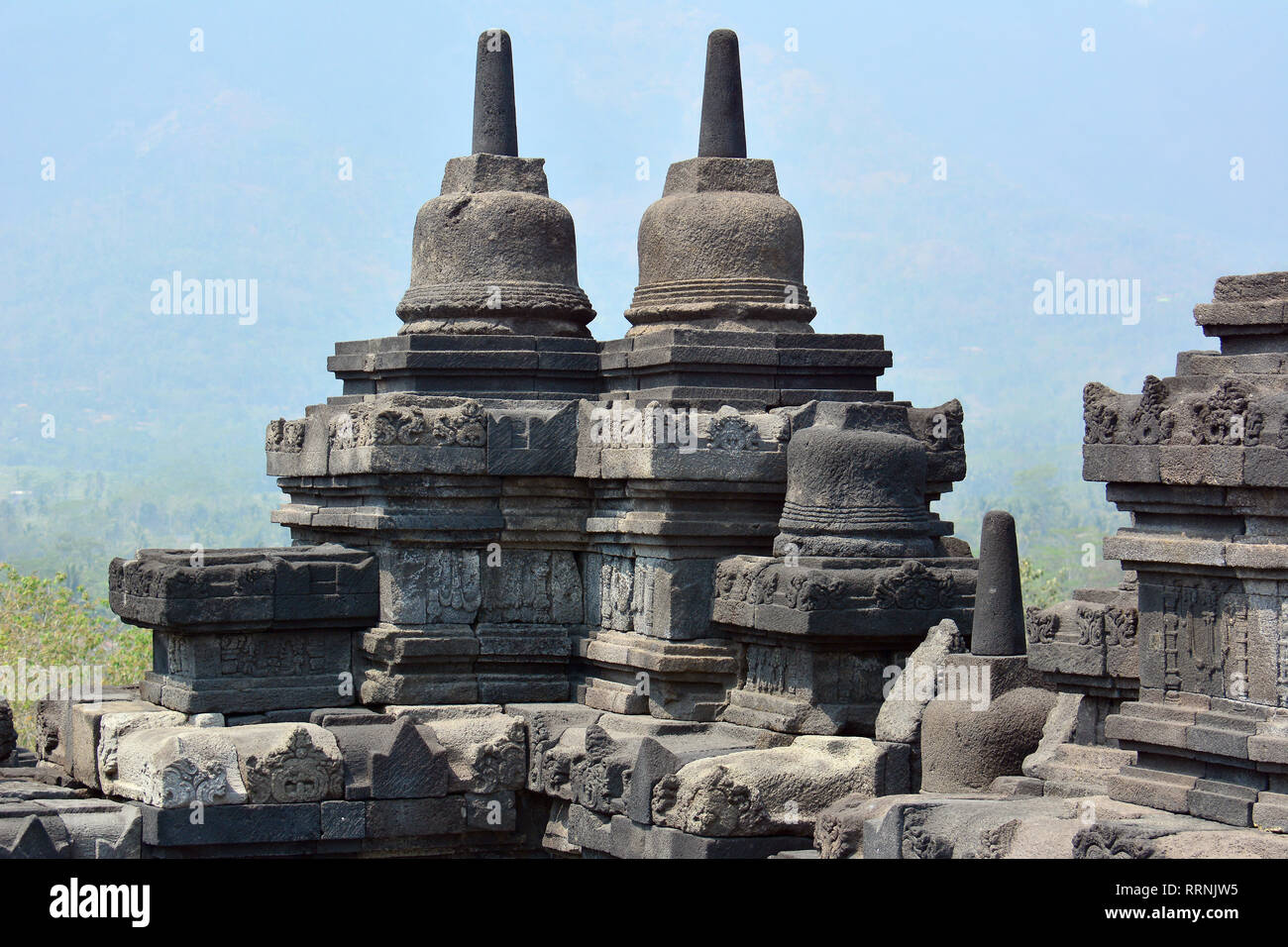 Mahayana Buddhist Temple (9th century), Borobudur, Central Java ...