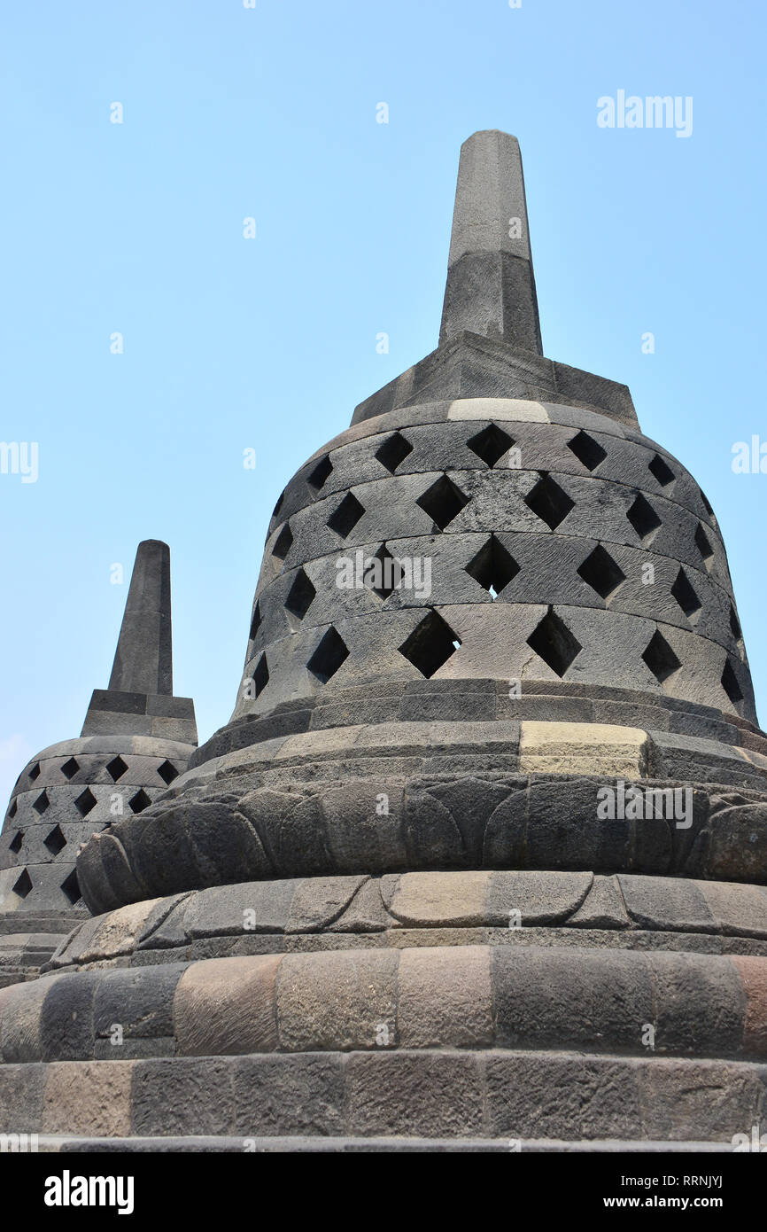 Mahayana Buddhist Temple (9th century), Borobudur, Central Java ...