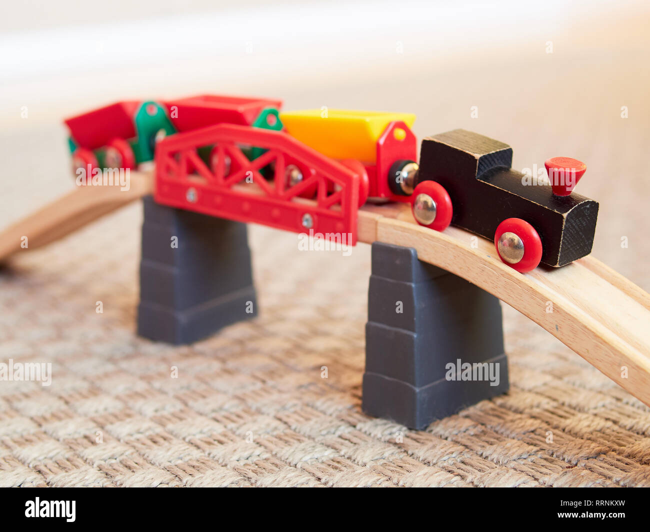 wooden train bridge toy