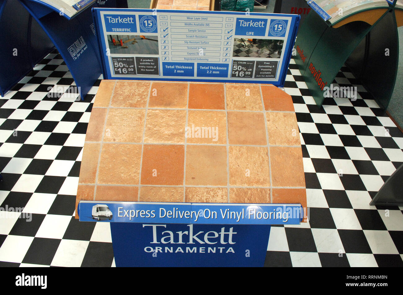 a POP display of Tarkett Ornamenta Vinyl flooring Stock Photo
