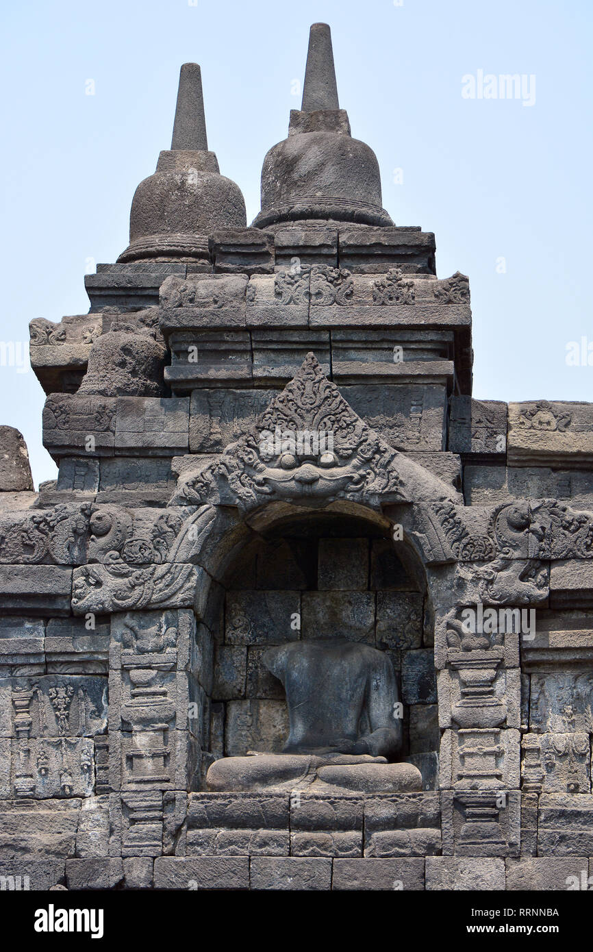 Mahayana Buddhist Temple (9th century), Borobudur, Central Java ...