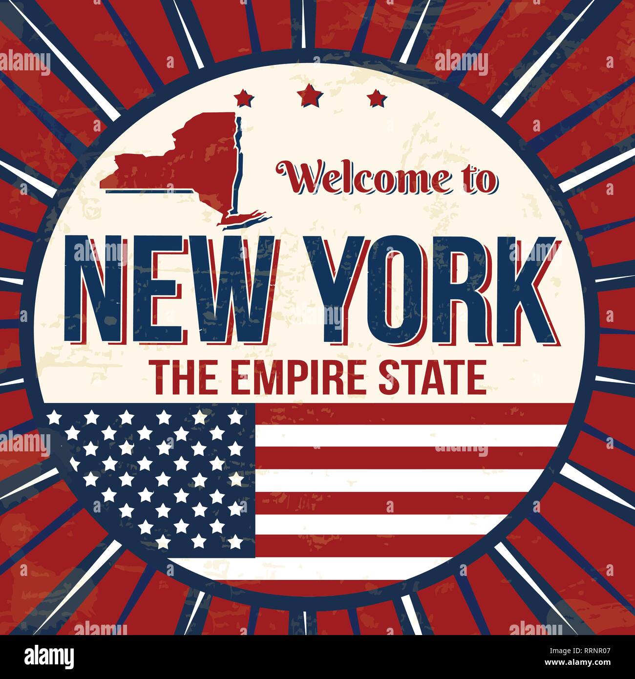 Welcome To New York Vintage Grunge Poster Vector Illustration Stock Vector Image Art Alamy