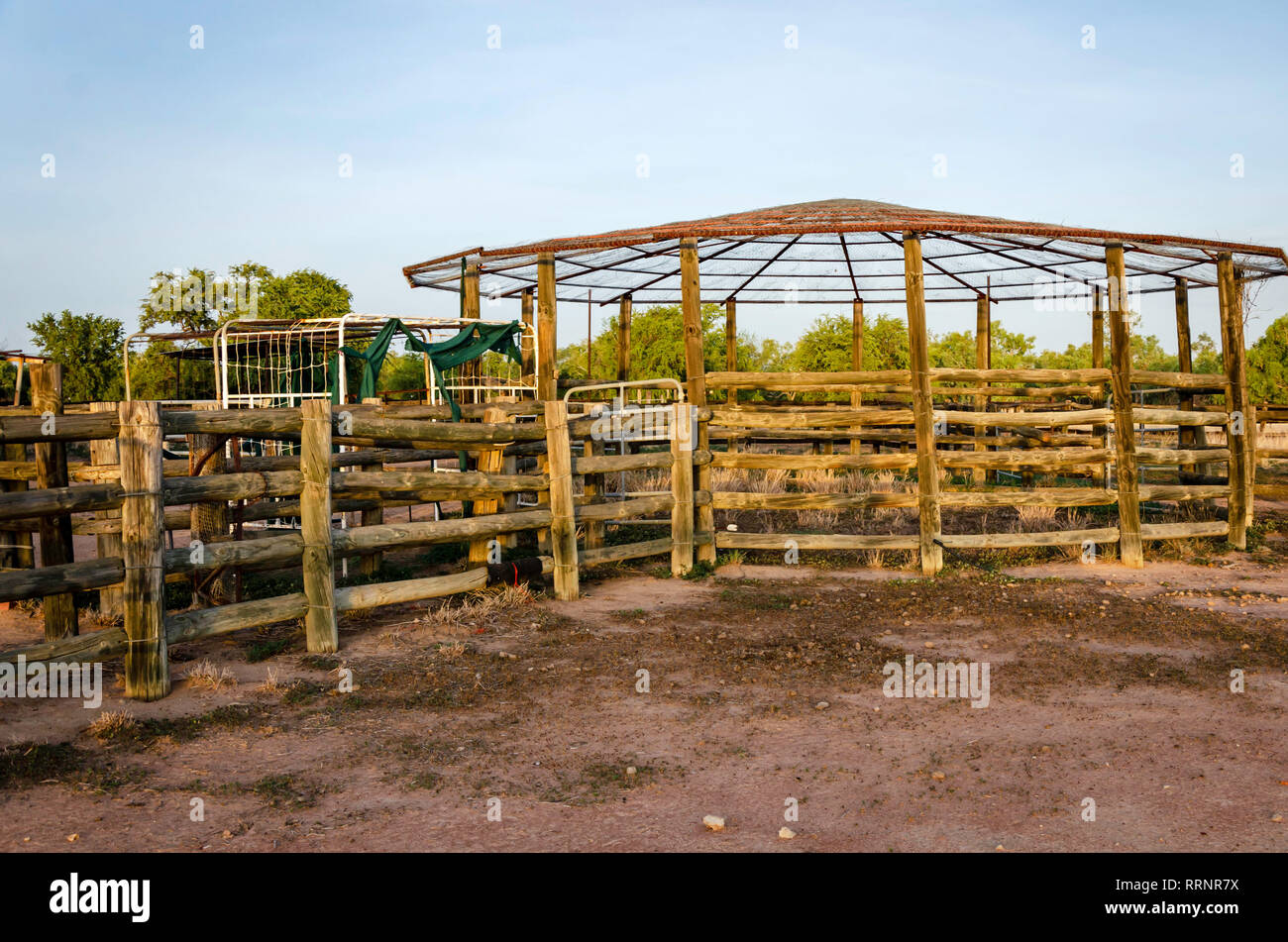 Cattle yards on a station in the Outback of Western Australia Stock Photo