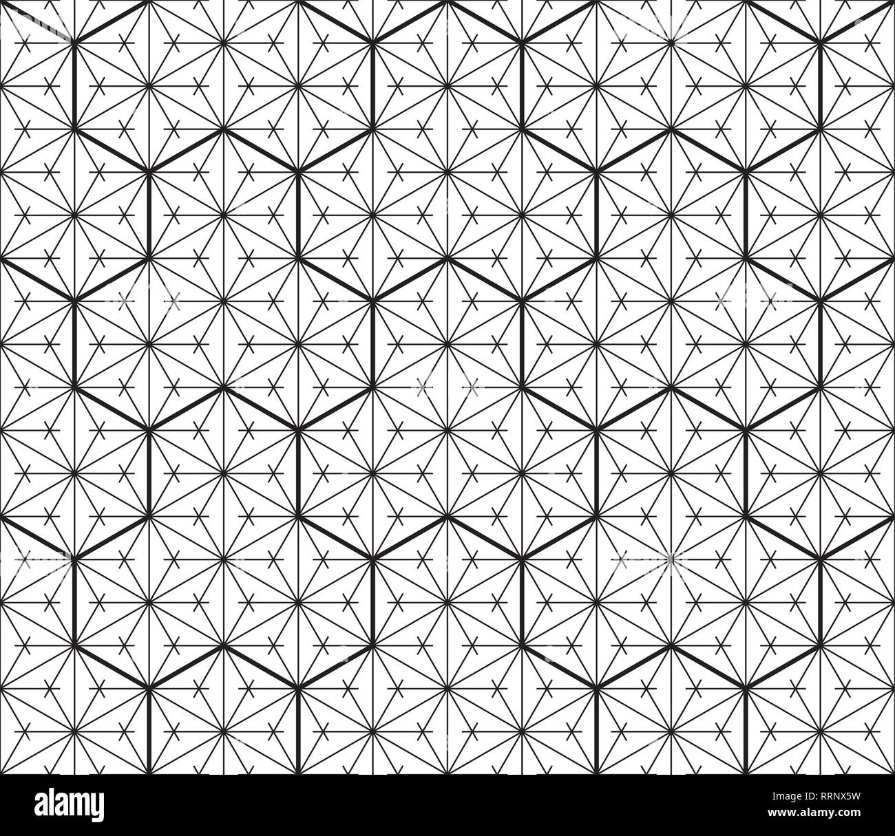 Japanese seamless geometric pattern .Black and white silhouette with  average and fine lines.For design template,textile,fabric,wrapping  paper,laser cu Stock Vector Image & Art - Alamy