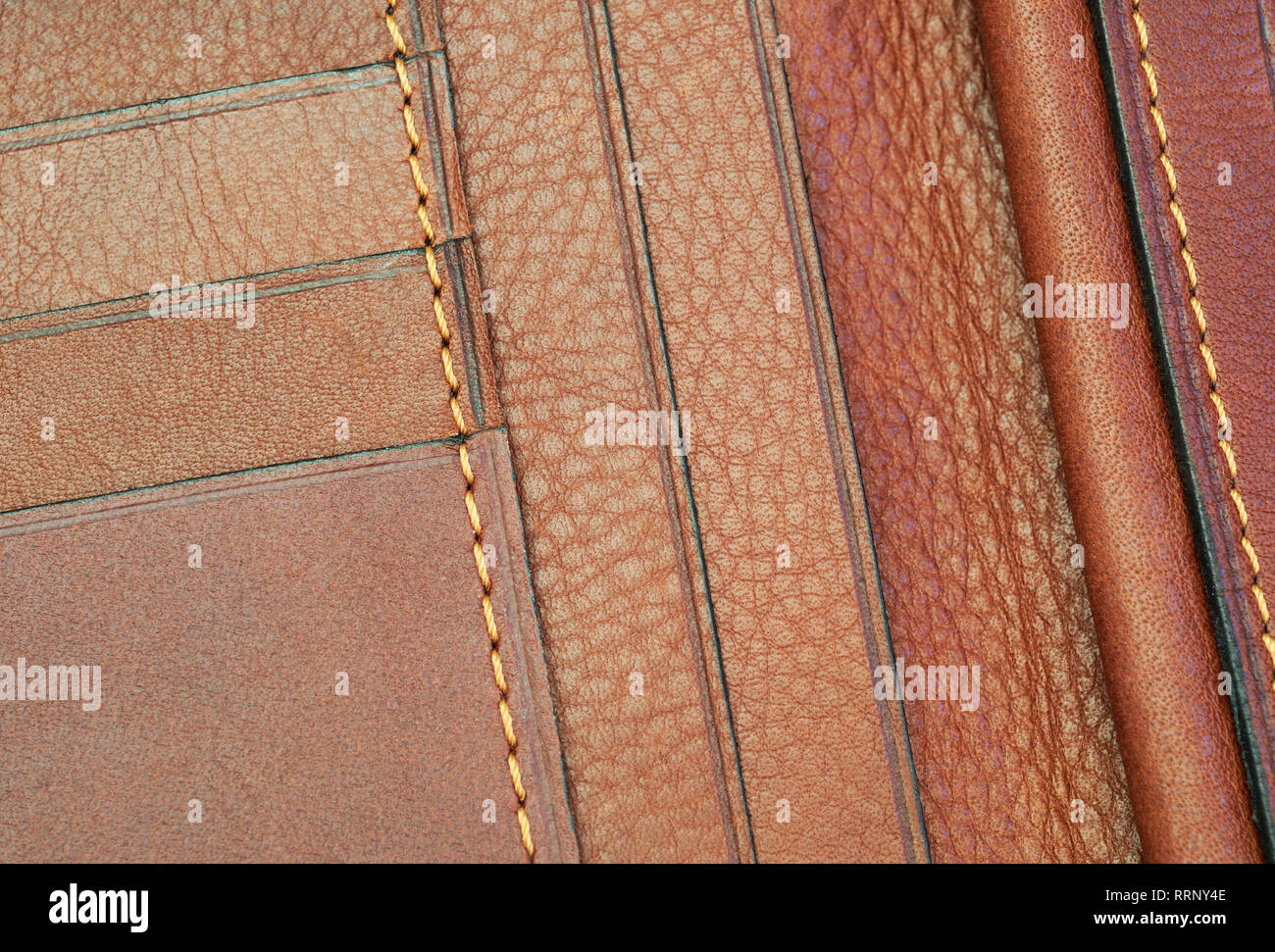 brown leather wallet detail Stock Photo