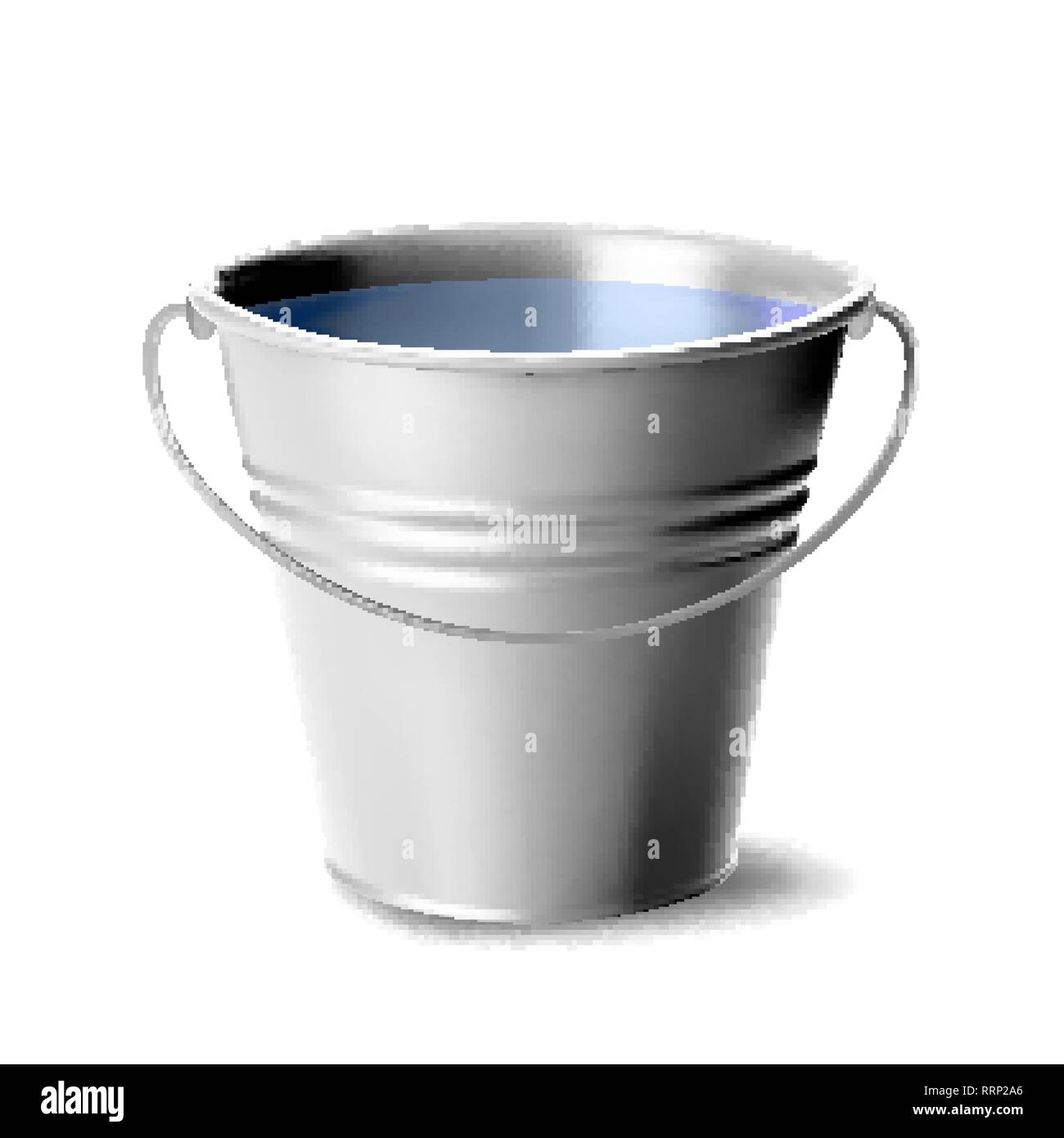 Flat steel water bucket icon Royalty Free Vector Image