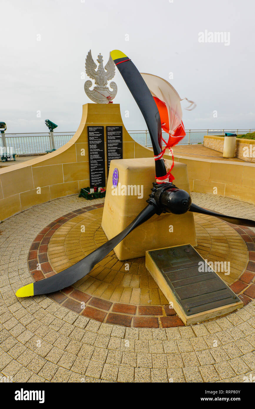 The Sikorski Memorial. Polish war memorial Europa Point, Gibraltar, British Overseas Territory. Stock Photo