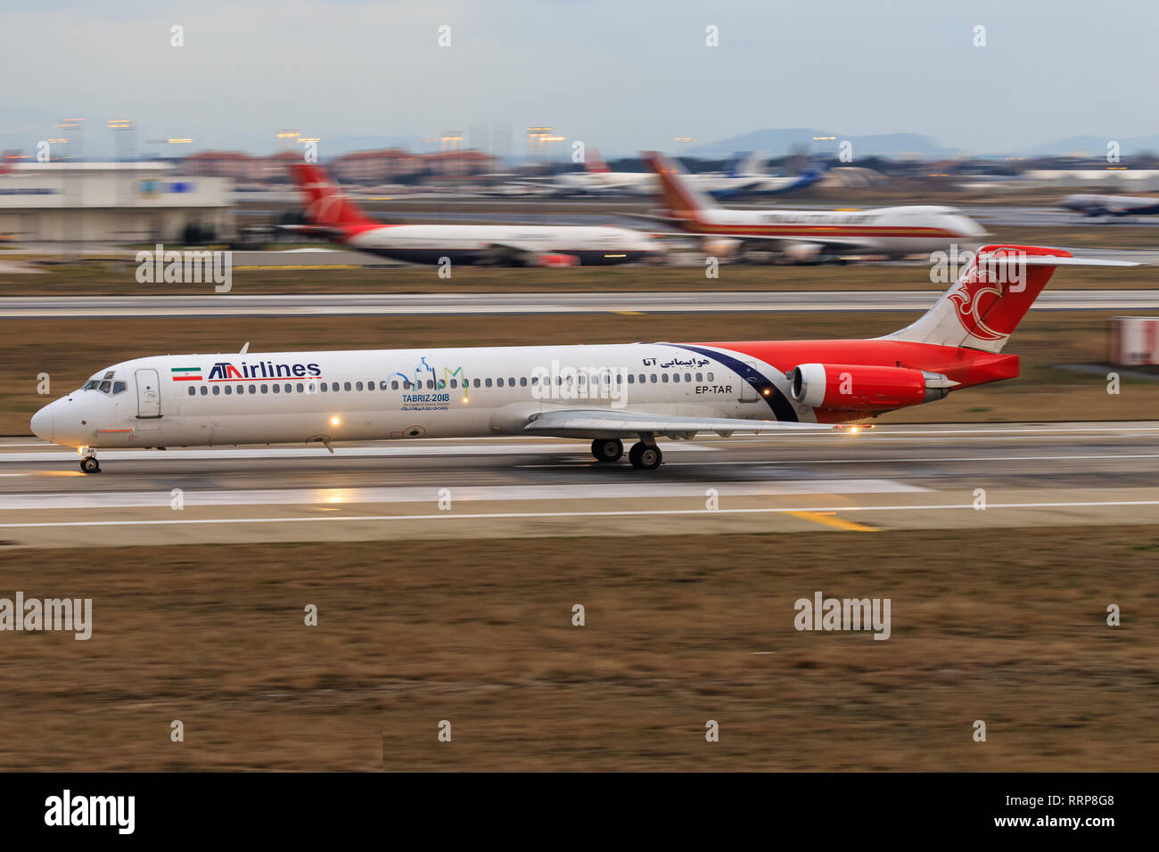 Istanbul/Turkey, February 12 2019: Md from Atairliners at Istanbul new Airport (ISL/LFTM) Stock Photo