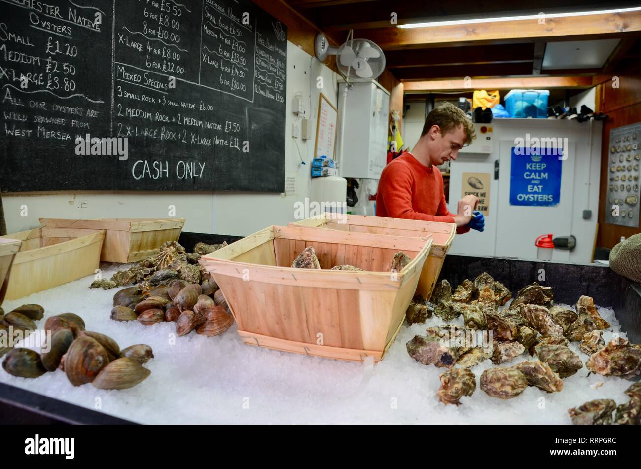 a fresh oyster bar at londons borough market UK Stock Photo Alamy