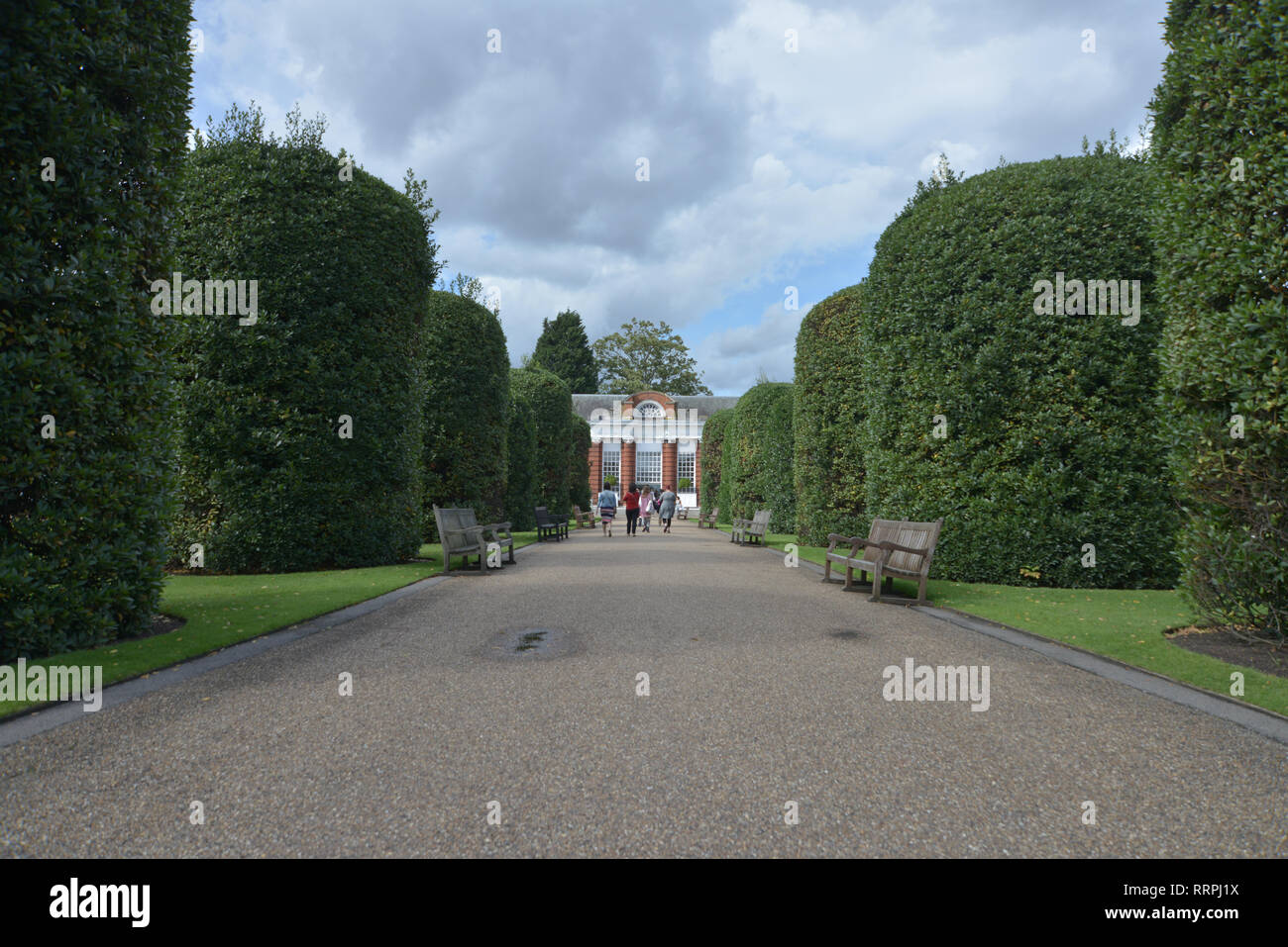 Kensington Palace South elevation of the Orangery looking through the formal approach Stock Photo