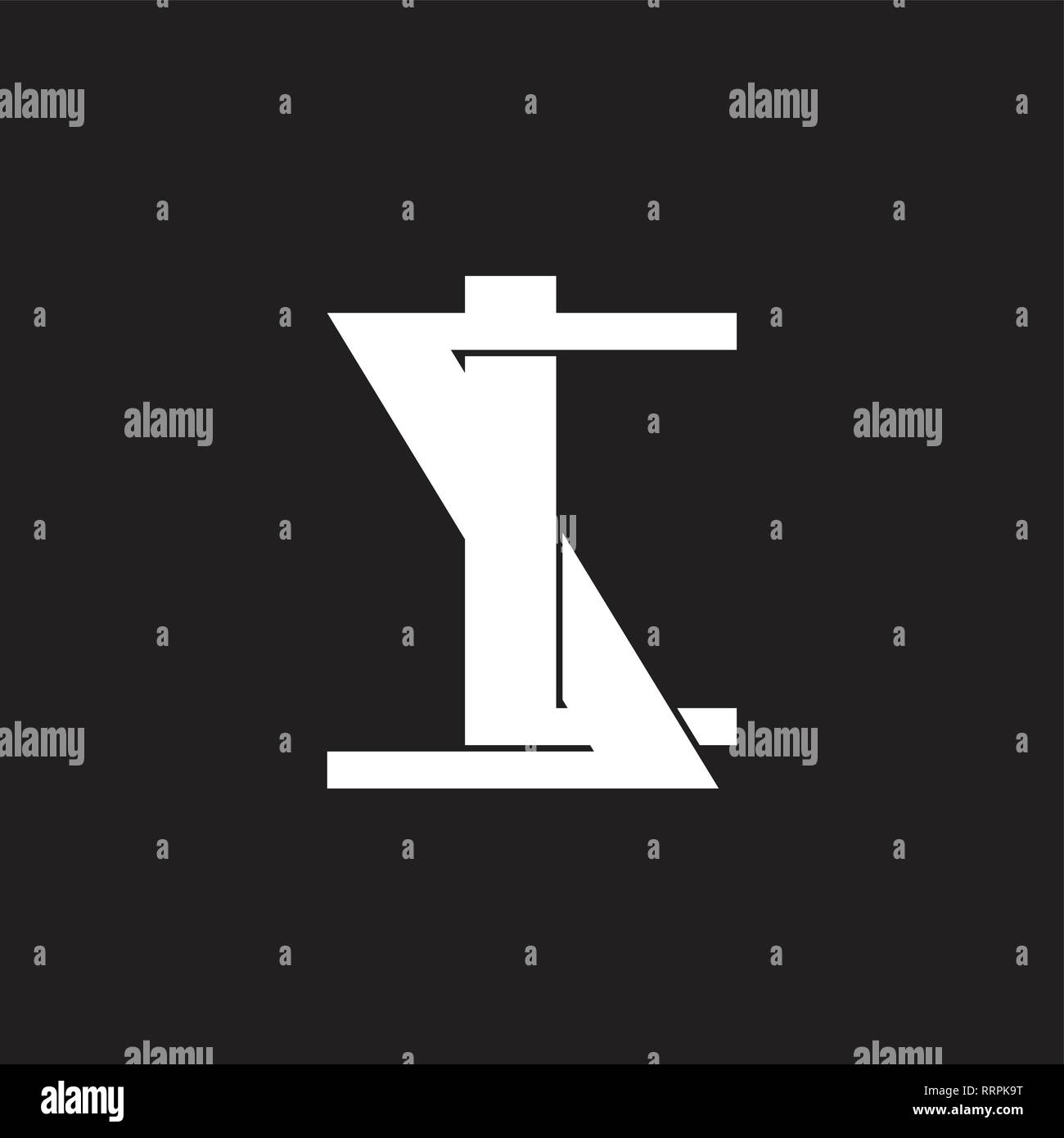letter sl simple linked monogram geometric logo Stock Vector